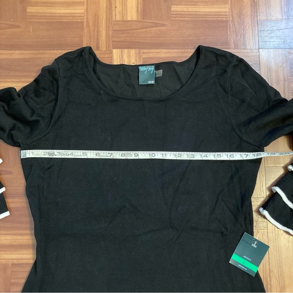 Gabby Skye Tiered Bell Sleeve Rayon Knit Sweater Dress Women’s Large Black - Picture 9 of 9